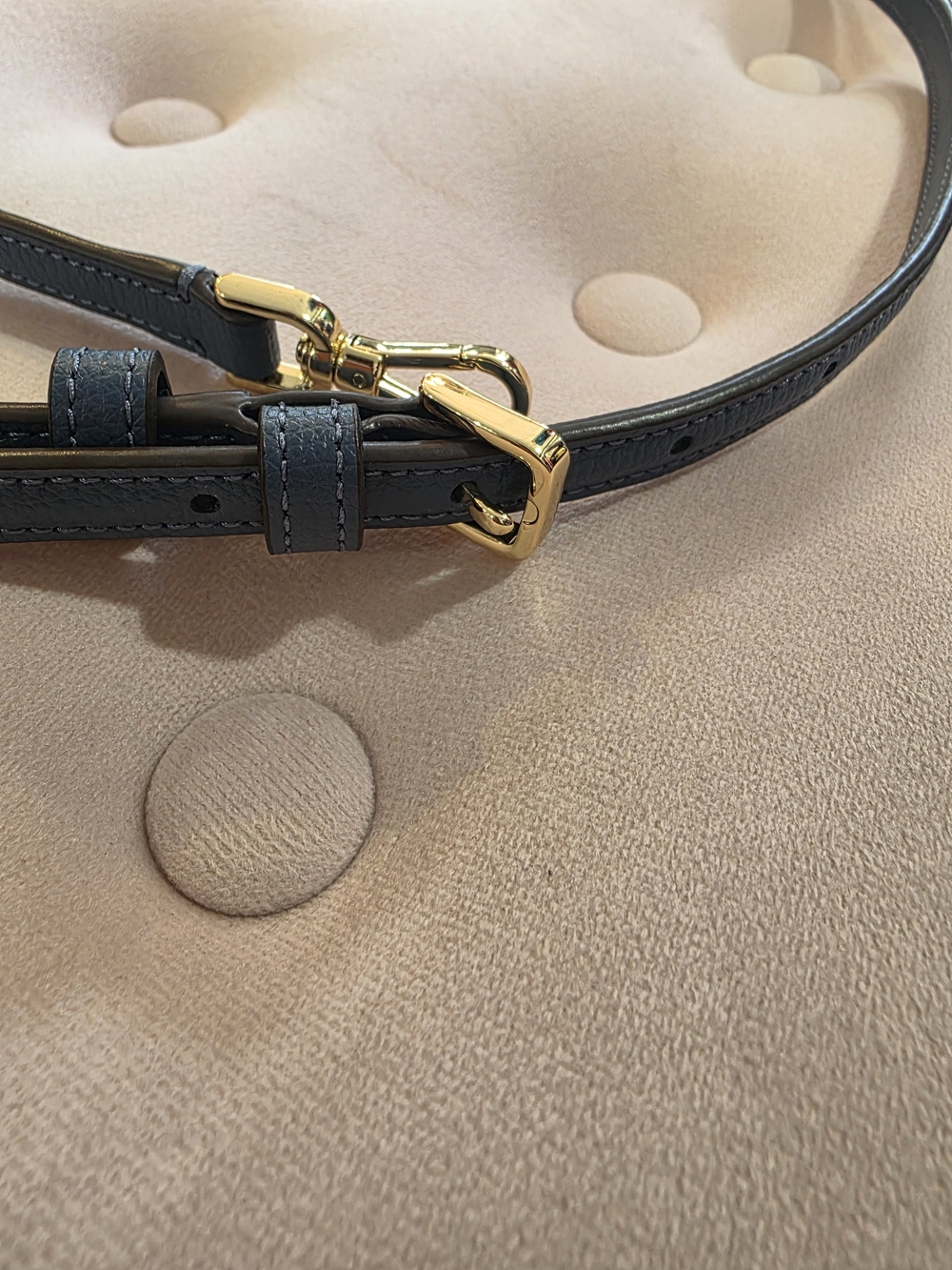 kate spade Blue Leather Adjustable Crossbody Strap with Gold Hardware - Picture 4 of 6